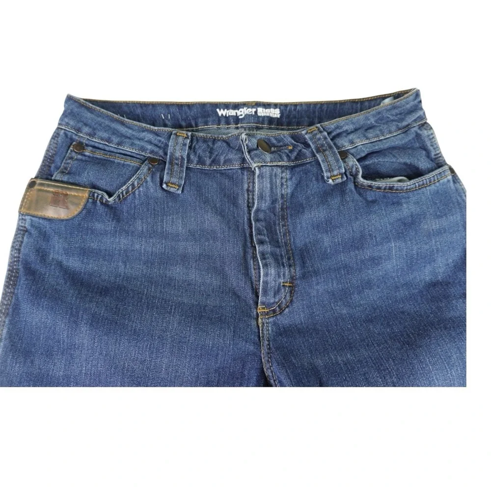 Boys Wrangler Riggs Workwear Strong Jeans Size 8x32 Dark Wash Bootcut‎